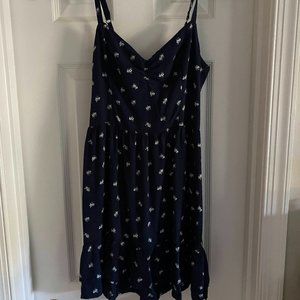 Hollister Mini Floral Print Cutout Back Tank Dress